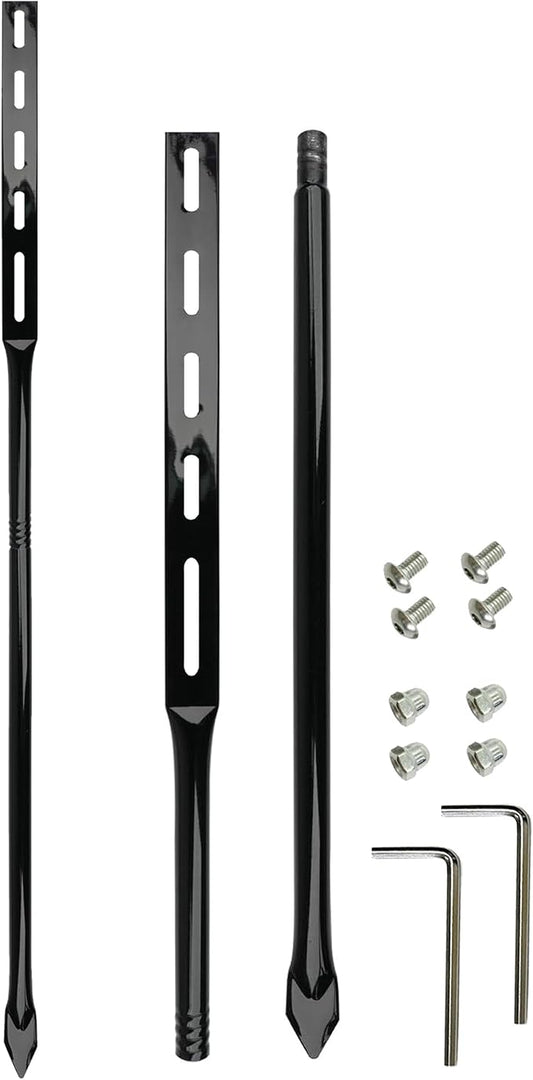 Heavy Duty Metal Yard Sign Stakes, Black, 36 Inch Length, Outdoor Lawn Sign Posts with Hardware, 2 Pack