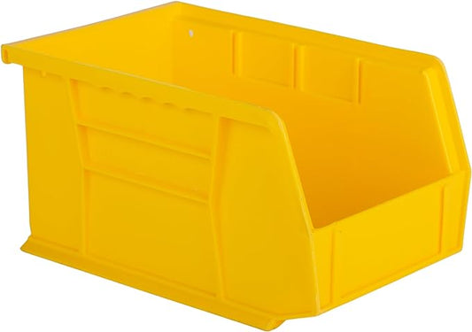 Hudson Exchange 9-1/2" x 6" x 5" Plastic Stackable Storage Bin and Hanging Container (Yellow, 1 Pack)