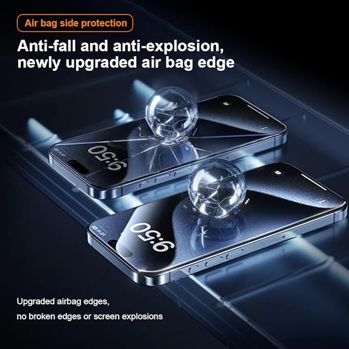 OneFish Screen Protector for Iphone 15 Pro Max, HD Clarity Tempered Glass Film 9H+ Hardness with Hassle-Free Installation Frame, Dust-Free Bubble-Free Anti-Fingerprint, 2Pack