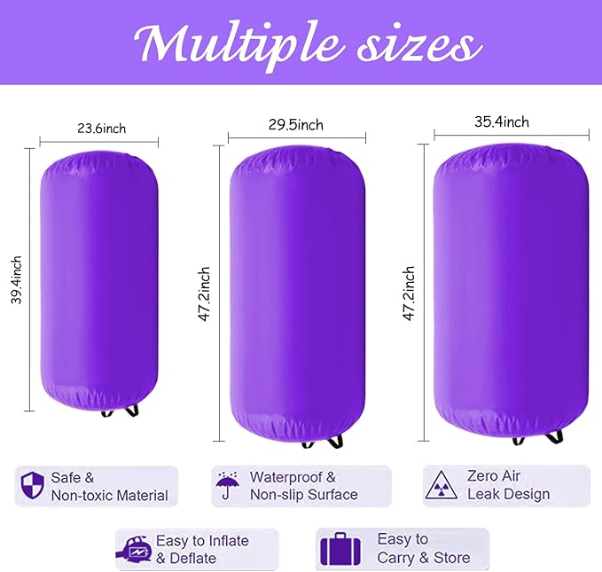 86 York Air Barrel Gymnastics Roller Inflatable Tumbling Mat, Back Handspring Training Air Mat Tumble Track Gymnastics Equipment For Home Use, Gym Training, Yoga Balance Exercise, Cheerleading with Electric Pump