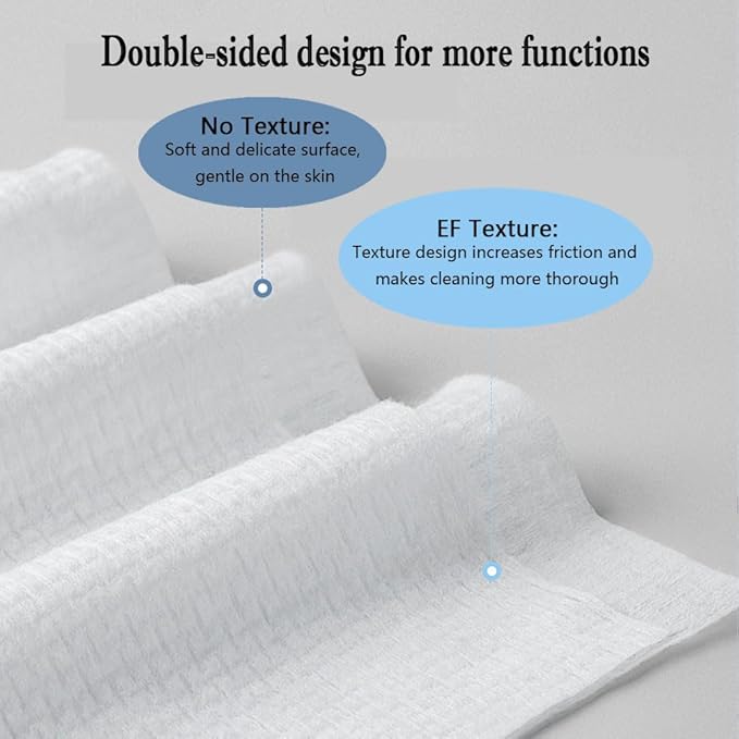 Disposable Face Towels, Facial Cleansing Cloths, Extra Soft Makeup Removing Cleansing 10"×12" Face Towelettes, Skin Care and Makeup Removal, 103% Pure Plant Fiber