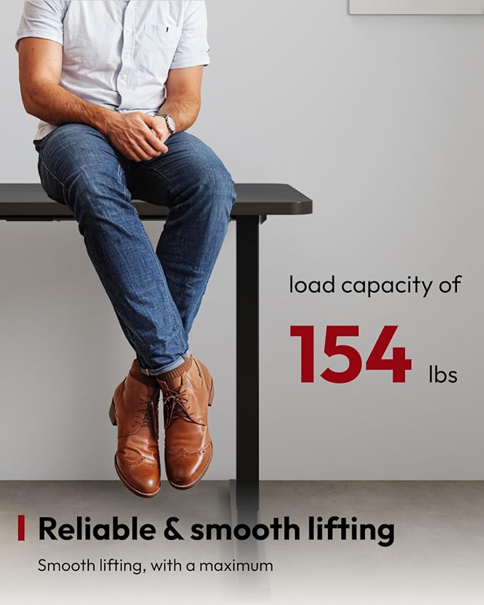 SANODESK Standing Desk Height Adjustable Electric Stand up Desk 48x24 Inches Sit Stand Home Office with Splice Board, Black Frame/Black Top