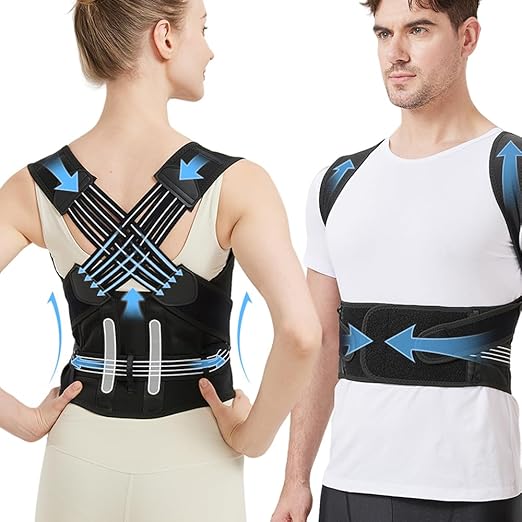 Back Brace Posture Corrector for Women and Men Upgraded Back Brace Adjustable Full Back Support, Shoulder Straightener, Neck, Upper and Lower Back Pain Relief- Scoliosis, Hunchback, Hump, Corrector