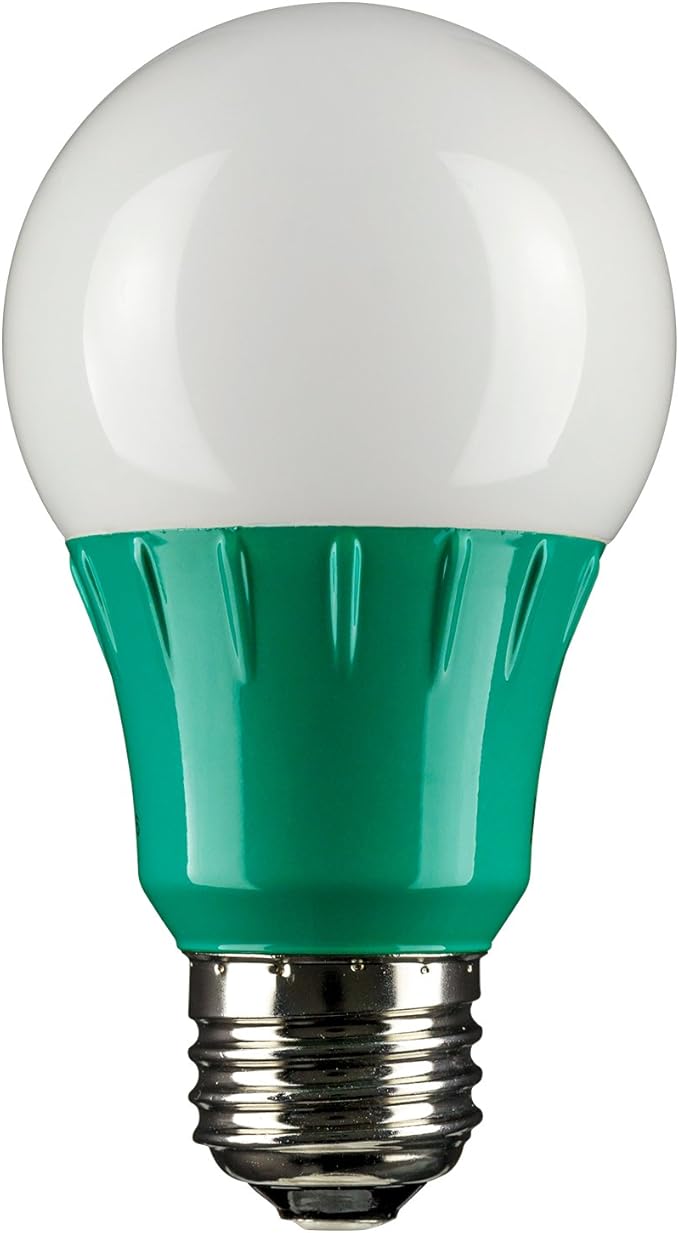 Sunlite 40451 LED A19 Colored Light Bulb, 3 Watts (25w Equivalent), E26 Medium Base, Non-Dimmable, UL Listed, Party Decoration, Holiday Lighting, 3 Count, Green