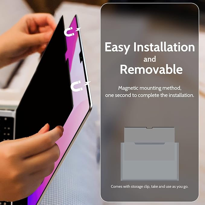 Magnetic Privacy Screen for MacBook Pro 14 Inch (2021-2025, M1, M2, M3, M4, M5), Removable Matte Blue Light Glare Filter for Mac Pro 14.2" Laptop Computer