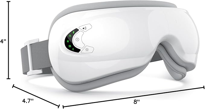 Eye Massager with Heat for Migraine Relif, Heated Eye Massage Mask with Heat, Bluetooth Music, Compression Vibration for Eye Care, Eye Strain Relief, Improve Sleep, Birthday Gifts for Women Men