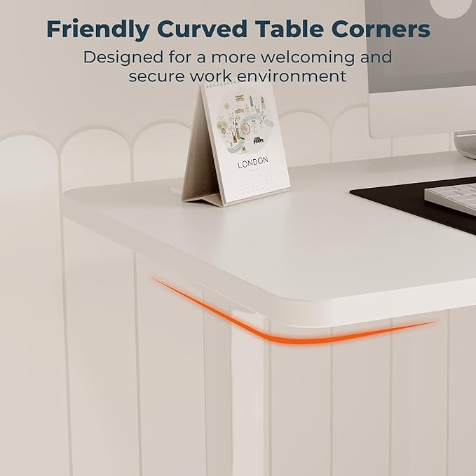 Dual Motor Standing Desk, Large Stand Up Desks, 79x31 Inches Electric Sit Stand Desk, 4 Memory Preset Adjustable Height Home Office Desks(White)