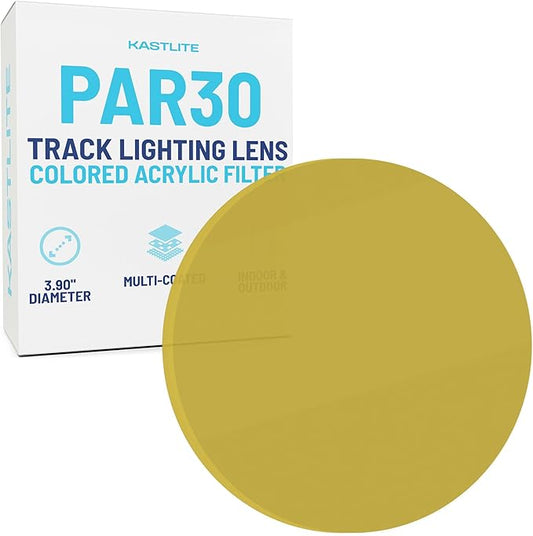 KastLite Yellow Acrylic Lens Filter for Halo Track Lighting | Track Light Head - Adjust The Color of Your Lighting | Select Lens Sizes - PAR 30 Bulb for Spotlight Fixtures