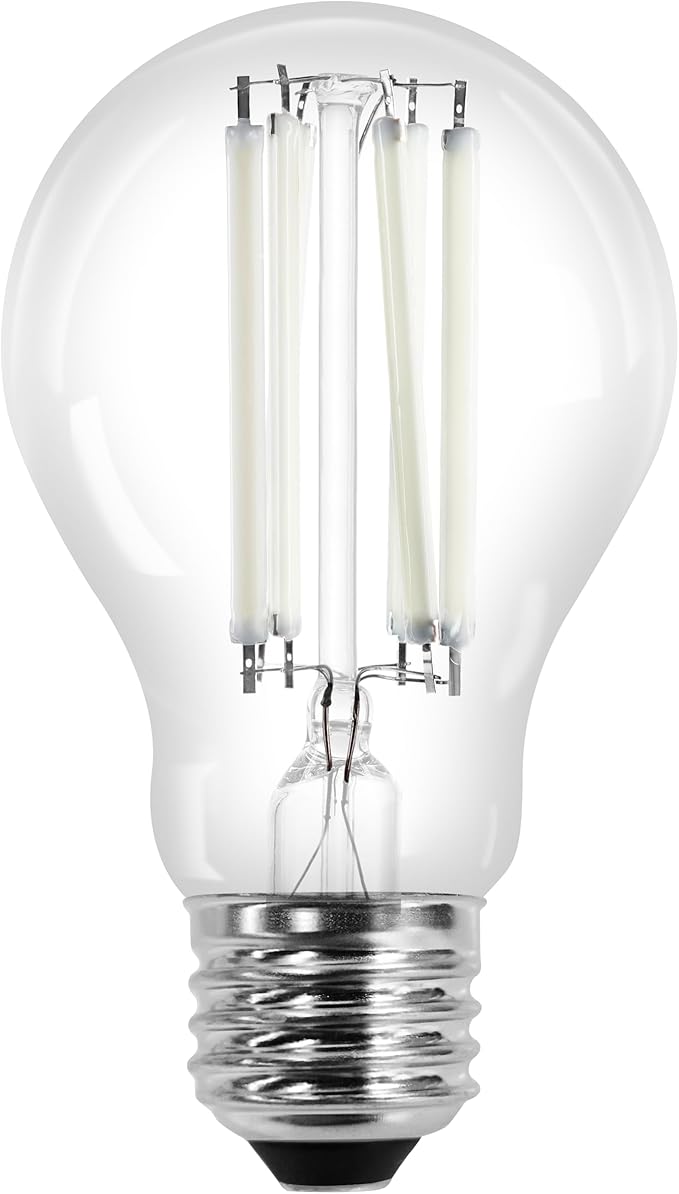 Sylvania A19 Clear LED White Filament Bulb, 11.5W, Dimmable, 1500 LMS, Medium Base, 5000K, Daylight - 2 Pack (42173)