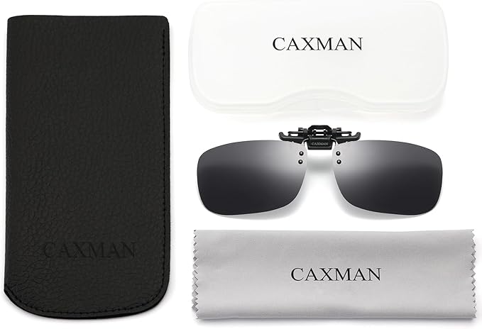 Polarized Clip-on Flip Up Metal Clip Rimless Sunglasses for Prescription Glasses