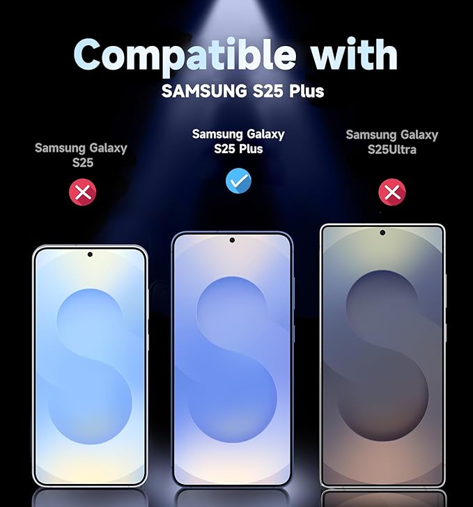 MAGIC JOHN 2 Pack for Samsung Galaxy S25+ Plus 6.7inch Privacy Tempered Glass Screen Protector, Bubble Free, Easy Installation, Auto Dust-Elimination