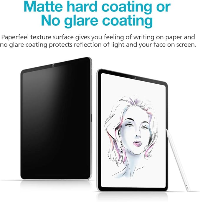 [1+1 Pack For Galaxy Galaxy Tab A7 10.4, Paperfeel Screen Protector 1pc + Anti Glare Protector 1pc, Matte Anti Glare Anti Fingerprint Film with Blue Light Cut Filter, Compatible with S Pen