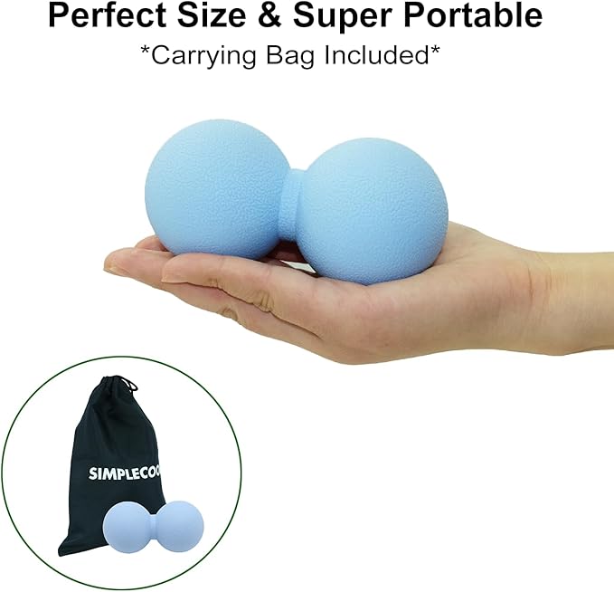 Hard Peanut Massage Ball, Double Lacrosse Massage Ball. Deep Tissue Massage Roller Mobility Ball for Physical Therapy Myofascial Release Muscle Relaxer Acupoint Massage (Blue)