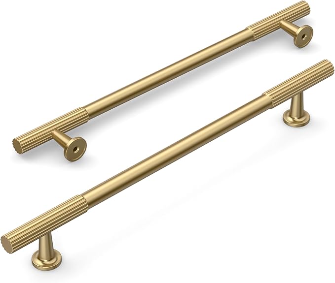 Amerdeco 10 Pack Champagne Bronze Cabinet Pulls 6.3 Inch(160MM) Hole Centers Kitchen Cabinet Handles Hardware for Cabinets Cupboard Handles Drawer Pulls ZH0071