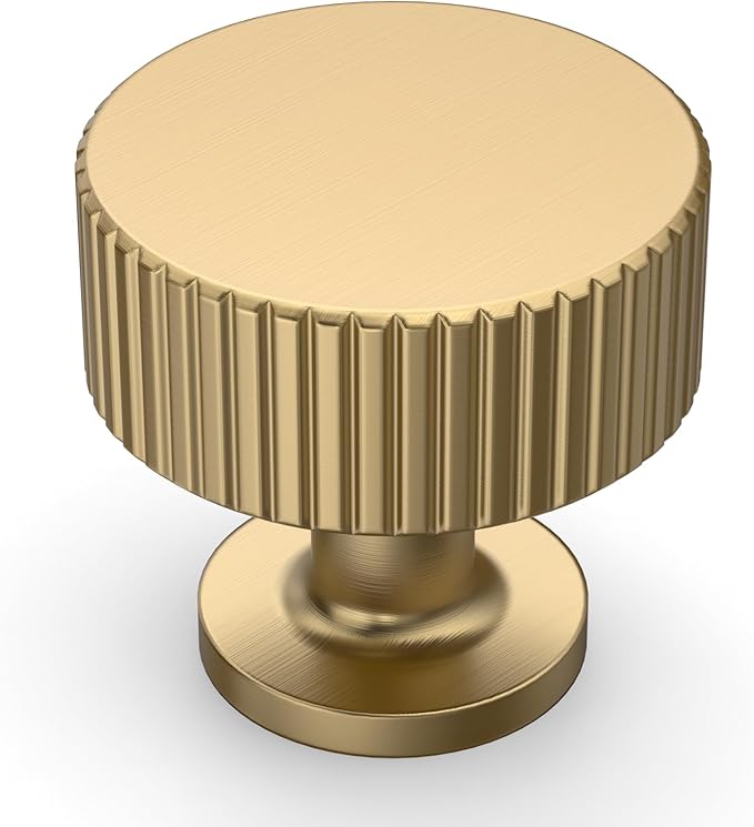 Amerdeco 10 Pack Champagne Bronze Cabinet Knobs Single Hole Cabinet Pulls 1 Inch Drawer Knobs and Pulls for Bathroom Cabinets ZH0071