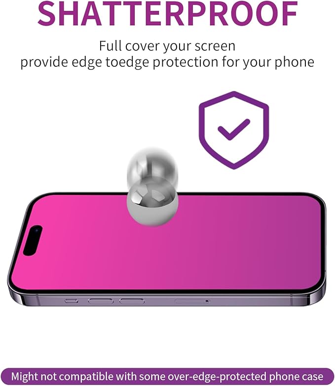 2Pack Gradient Tempered Glass for iPhone 15 Privacy Screen Protector for iPhone15 6.1inch Anti Spy Anti Blue Light Eye Protection HD Ultra Clear Anti-Scratch Bubble Free