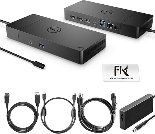 Dell WD19S 180W Docking Station, Performance Dock WD19S - 3 Year Warranty, with 180W Power Adapter + 130W Power Delivery + HDMI Cable + DisplayPort Cable + USB-C Cable, New