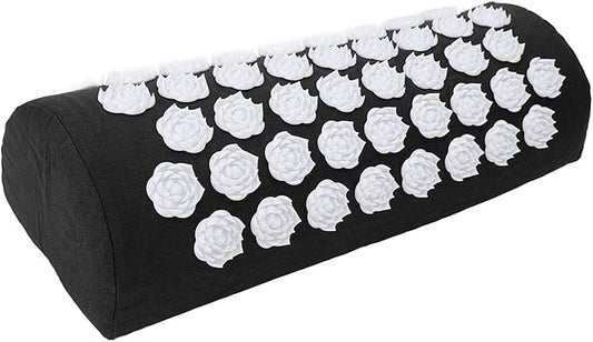 Acupressure Pillow for Neck, Acupressure Massage Pillow, Floral Stimulation Design ABS and Cotton Material Great Yoga Meditation(Black)
