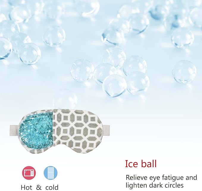 2 in 1 Heated/Ice Eye Mask Moist Heat Eye Mask Lavender & Flaxseed Sinus Pillow Microwavable for Dry Eye,Styes,Sinus Pain,Headache,Migraine,Puffy or Swollen Eyes Irritated and Inflamed Eyelid Bumps