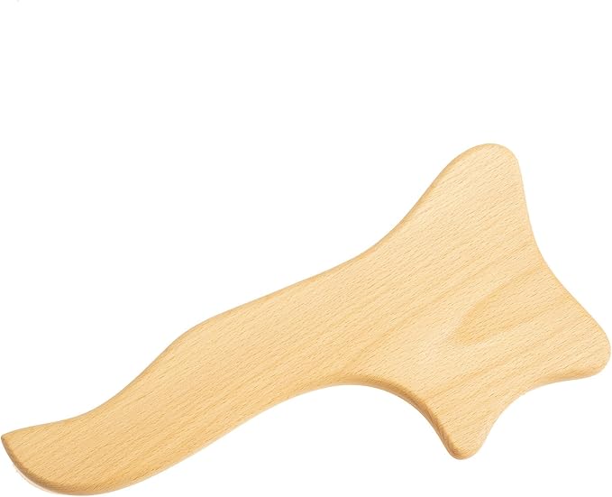 Wood Massage Tools - 2 in 1 Wooden Lymphatic Massager Straight Roller Stick and Gua Sha Paddle Set - Massage Kit for Lymphatic Drainage, Body Sculpting, Muscle Shaping, Maderoterapia