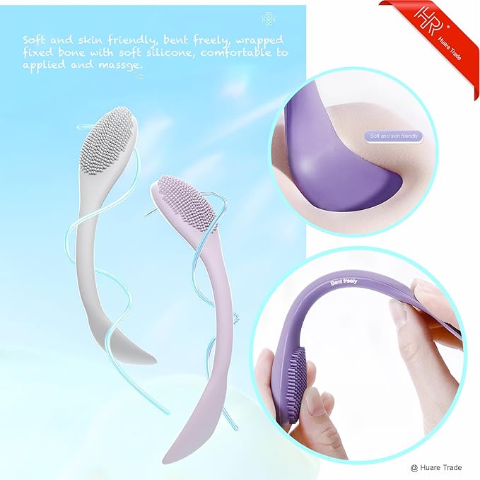 Silicone Face Mask Applicator 3 Packs, Huare Technology Facial Mask Brushes for Mud,Clay,Charcoal Mixed Mask,Soft Makeup Beauty Brush Tools for Apply Cream,Lotion (Pink+Purple+Gray)