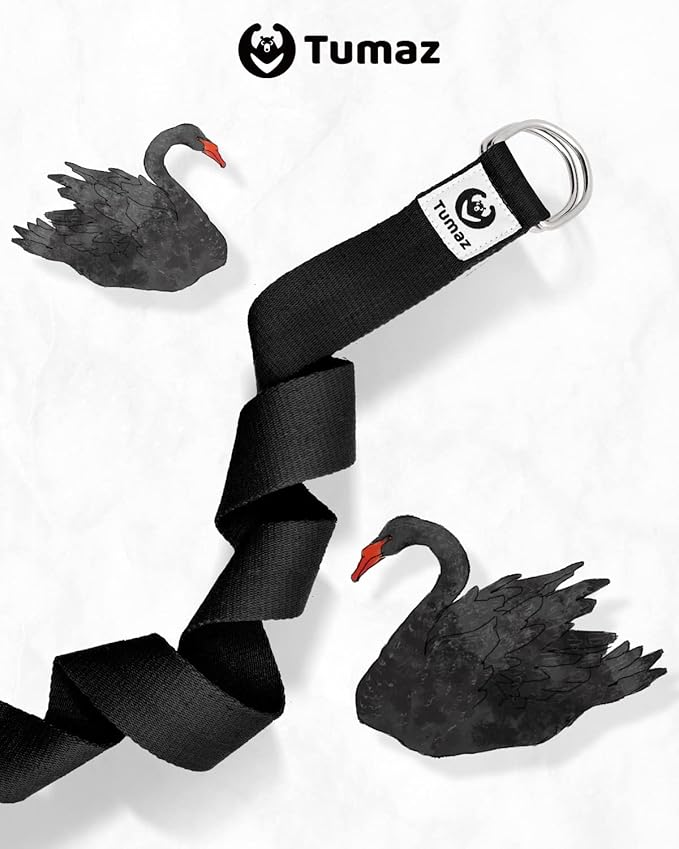 Tumaz Yoga Strap/Stretch Bands [15+ Colors, 6/8/10 Feet Options] with Extra Safe Adjustable D-Ring Buckle, Durable and Comfy Delicate Texture - Best for Daily Stretching, Physical Therapy, Fitness