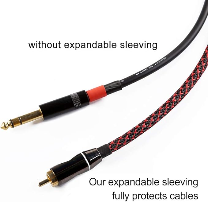 25ft - 1/4 inch PET Expandable Braided Sleeving – BlackRed – Alex Tech Braided Cable Sleeve