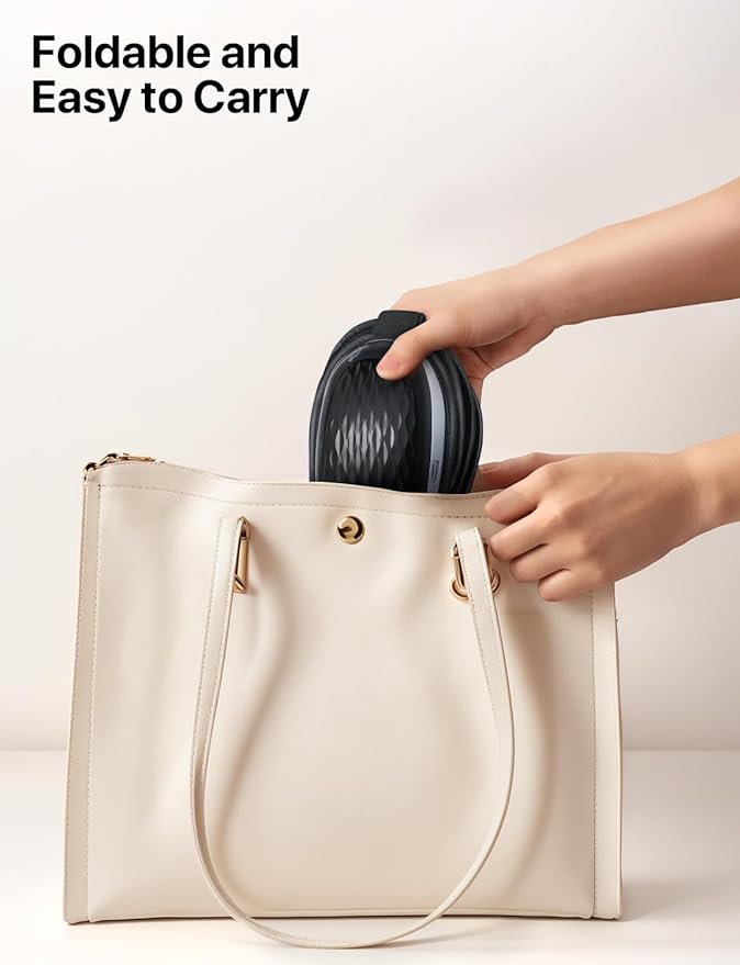 ALLJOY Eye Massager with Heat, Compression, Bluetooth, Heated Eye Mask with Music, Relieve Fatigue, Improve Sleep, Reduce Stye Eyes, Gifts for Dad, Friends and Mom(Black)