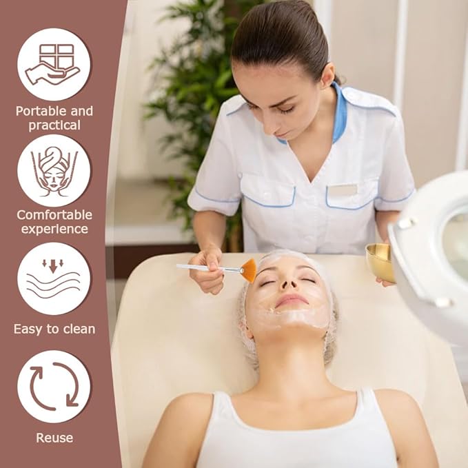 30Pcs Esthetician Supplies for Facials Set 6 Gold Facial Bowls Esthetician 6* Facial Brushes 6* Flat Brushes 12 Sponge Strips Face Cosmetic Applicators for Mask Mixing(COLOR:Gold)