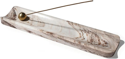 Koville Italian Natural Marble Incense Holder, Incense Holders for Sticks, Incense Burner Holder, Ideal for Meditation and Relaxing, Easy to Clean(Palissandro Classico)