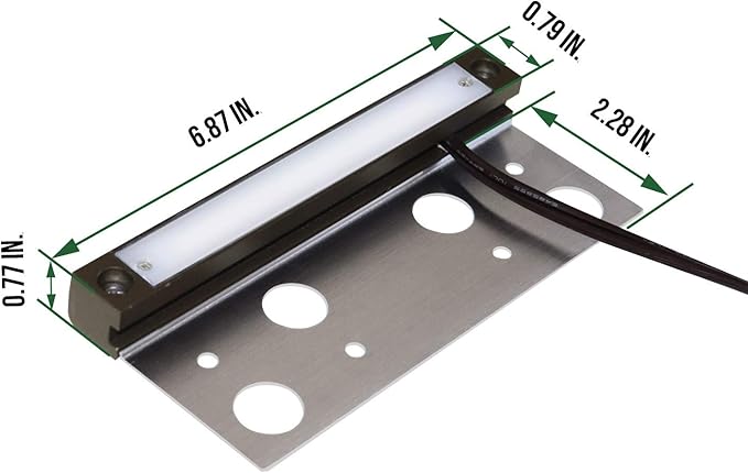 GKOLED Hardscape Light with Frosted Lens, Paver Wall Lighting, 6.8 Inches Long, Integrated 4W 2700K LED Light Source, Step Lights, Solid Powder Coated Die-cast Aluminum Housing, 12V AC/DC, UL Listed