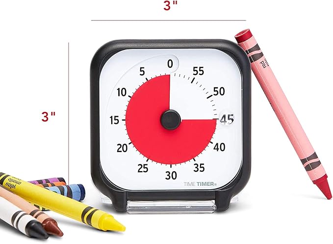 Time Timer 3 inch Visual Timer — 60 Minute Kids Desk Countdown Clock with Dry Erase Activity Card and Desktop App Access — for Kids Classroom, Homeschool Study Tool, Task Reminder, Home and Kitchen