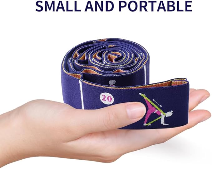 Resistance Bands 11 Loops with Guide Stretch Straps - Exercise Bands for Stretching, Yoga, Pilates & Physical Therapy - Elastic Fabric Workout Bands for Home Gym, Dance, Flexibility Training & Ballet Stretching Equipment