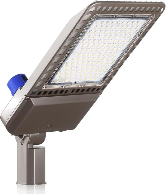 YXL LED Parking Lot Light, 300W LED Shoebox Light with Dusk to Dawn Photocell,42,000LM 5000K Daylight Slipfitter Mount, IP65 Waterproof Parking Lot Light for Street Roadway