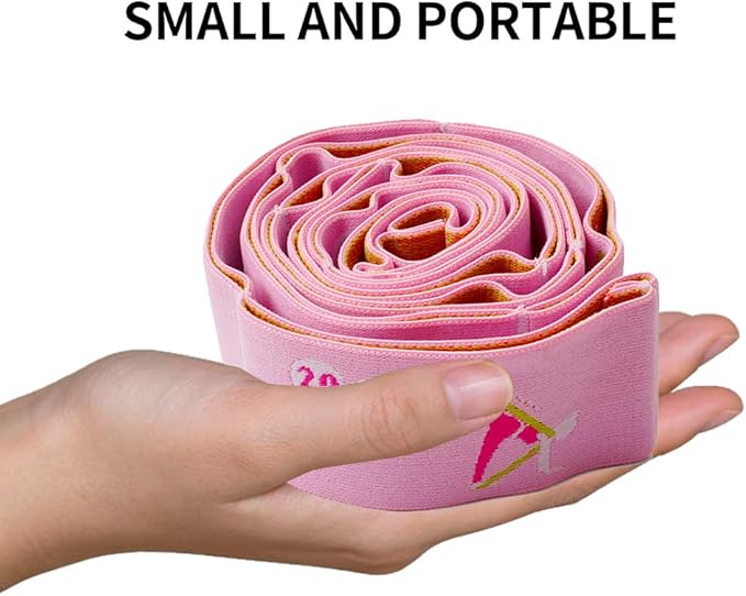 Resistance Bands 11 Loops with Guide Stretch Straps - Exercise Bands for Stretching, Yoga, Pilates & Physical Therapy - Elastic Fabric Workout Bands for Home Gym, Dance, Flexibility Training & Ballet Stretching Equipment