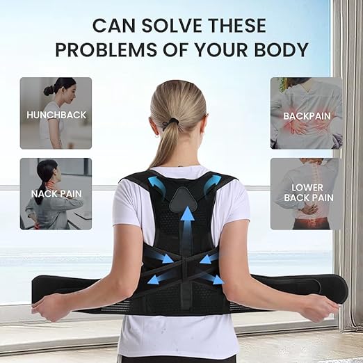 Customizable Comfort Posture Corrector for Women & Men, Upgraded Adjustable Back Brace Gift for Upper & Lower Back Pain Relief, Scoliosis Hunchback Hump Thoracic Corrector PC001