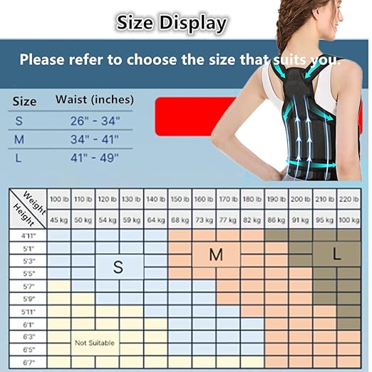 Back Brace for Women and Men,Shoulder Straightener,Back straightener,Adjustable Posture Corrector Suitable for Upper and Lower Back Pain Relief-Scoliosis,Hunchback,Spine Corrector（Black，S）