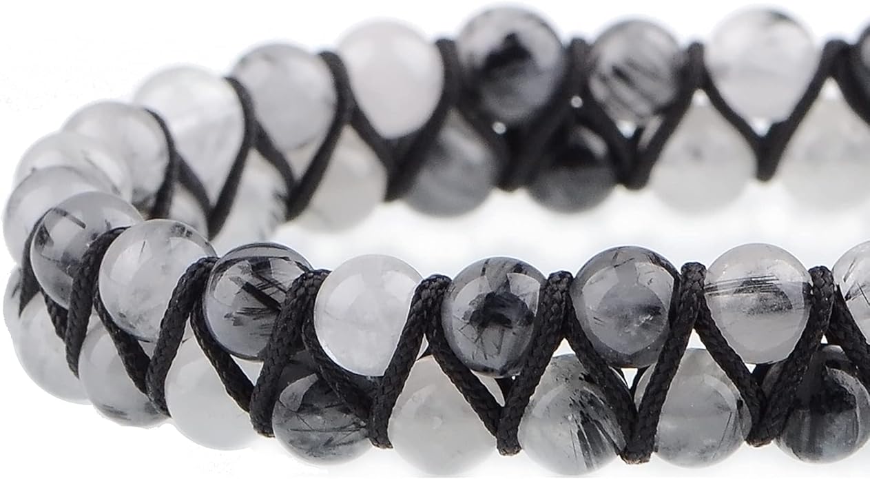 MASSIVE BEADS Double Layer Natural Chakra Healing Power Crystals Macrame Bracelet Yoga Stone Beads Gemstone Meditation Relax Anxiety Bangle for Unisex Women Men