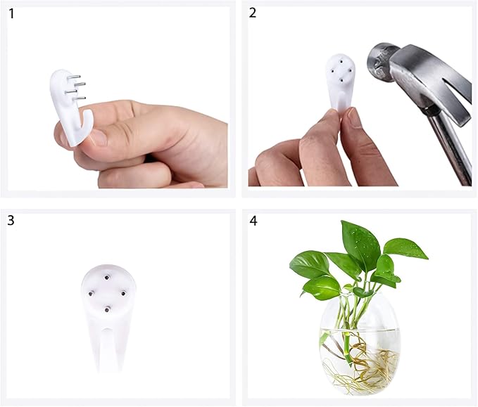 Kingbuy Wall Hanging Propagation Station Glass Plant Terrarium Container Egg Shape for Propagating Hydroponic Plants Home Office Garden Decor Wedding, 4 Pack