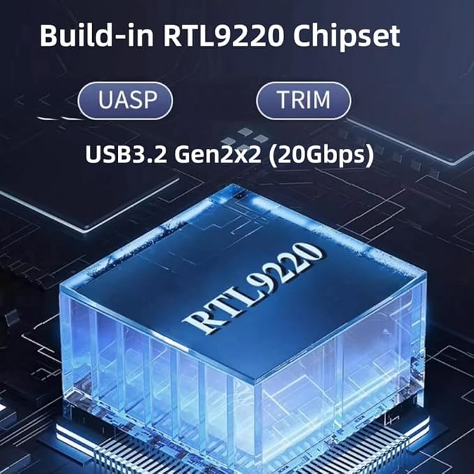 CY Type-C USB3.2 USB4 20Gbps to M-Key M.2 NGFF NVME SATA SSD PCBA Enclosure 2280/2242/2260mm RTL9220