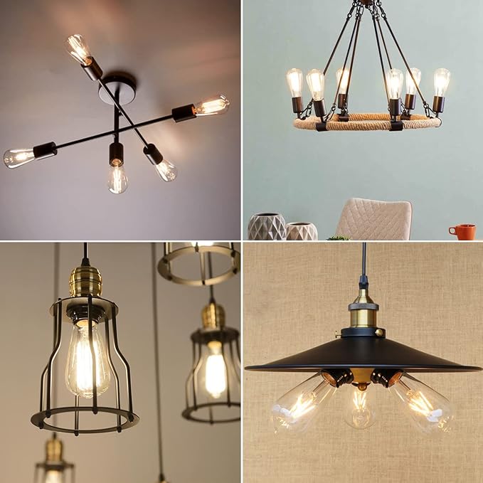 LVWIT ST21 LED Filament Bulb 5W (40 Watt Equivalent) Dimmable 2700K Warm White Vintage Edison Light Bulbs E26 Medium Base 12 Pack