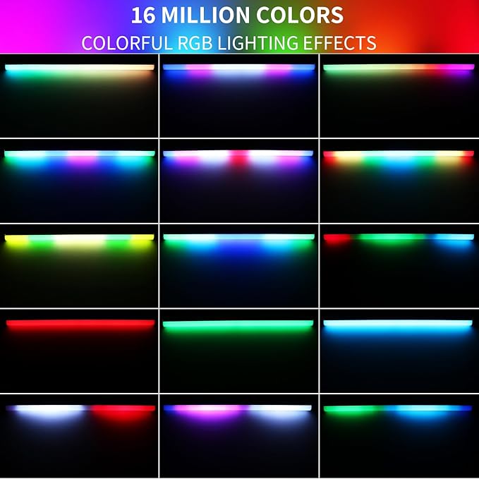 LED Stage Light Bar - 60W 144LEDs RGB DJ Light Bar - 56 Chase Effects & 37 Static Colors - Sound Active DMX Control for Events Party Dance Club Gigs