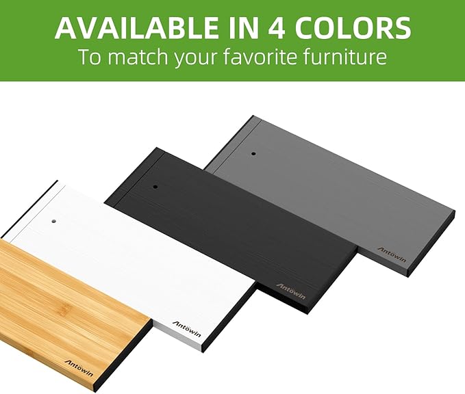 ANTOWIN 4 Pack Expandable Drawer Dividers, 4.7'' High, Extend from 12.2'' to 17.7'', Dresser Drawer Organizers, Bamboo Separators for Kitchen, Bedroom, Office, Bathroom (Black)