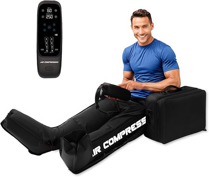Air Compression Therapy System, Leg Massager for Pain and Circulation, Full Leg Recovery Boots Cordless Air Compression Boots, Fast Recovery Therapy for Athletes, L