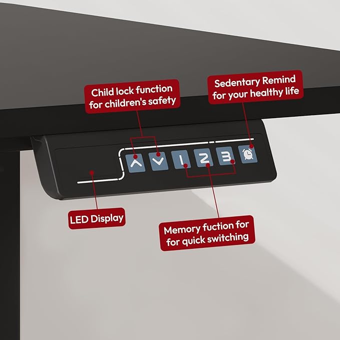 SANODESK Standing Desk Height Adjustable Electric Stand up Desk 79x32 Inches Sit Stand Home Office Desk with Splice Board, Black Frame/Black Top
