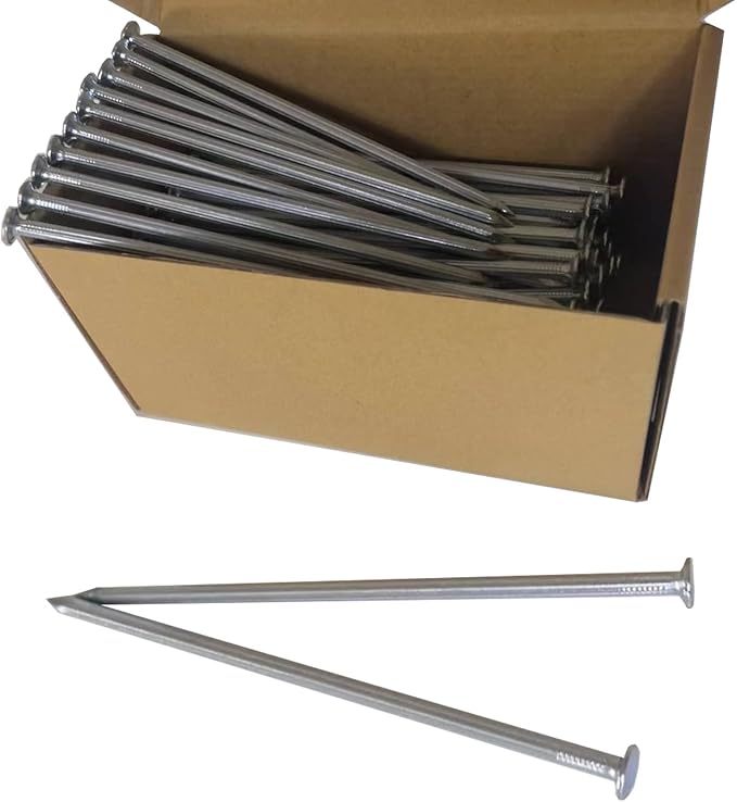 Metal Stakes, 8 Inch 22Pcs Galvanized Landscape Spikes,Garden Nails for Turf,Weed Barriers,Tent and More (22)