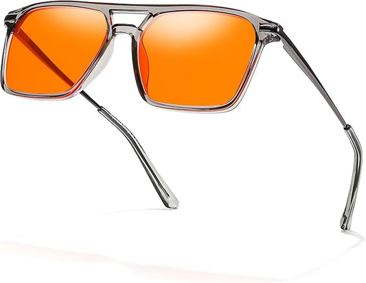 Myiaur Orange Blue Light Glasses for Women, 99.9% Blue Light Blocking Glasses with Anti Eyestrain for Gaming/Computer/Phone