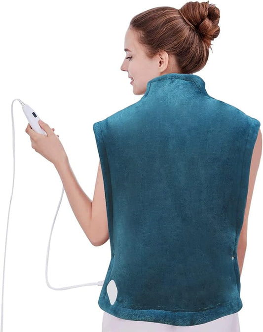 DAILYLIFE Heating Pad for Neck and Shoulders and Back, Electric Heating Pad for Back Pain Relife, 6 Heating Settings, UL Certified with Overheating Protection and Machine Washable, 26"x35", Blue