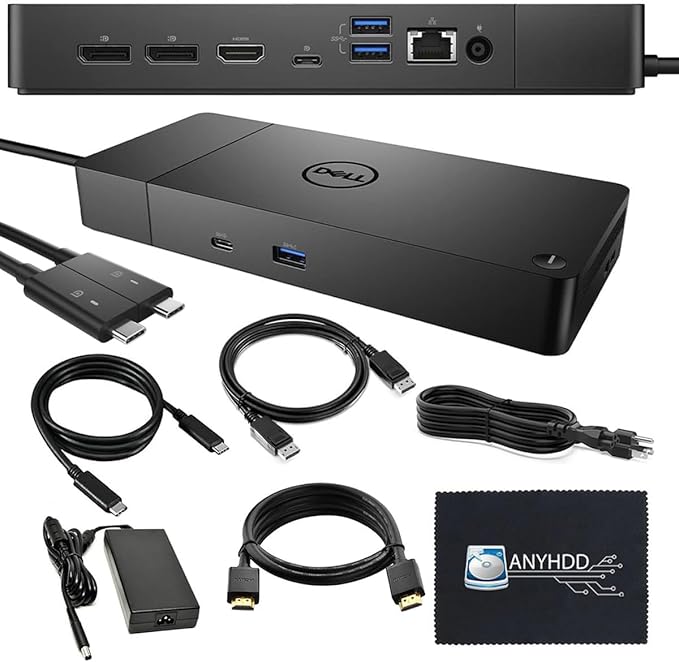 Dell Performance Dock - WD19DCS Docking Station with 240W Power Adapter (210W Power Delivery) + HDMI Cable + Display Port Cable + USB-C Cable + Microfiber Cloth Included