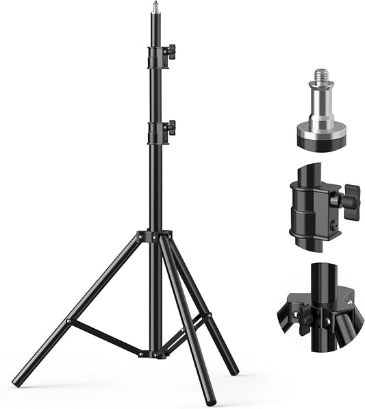 Professional Light Stand Photography 110"/9.2ft/280cm, Air Cushioned Photo Video Metal Tripod Stand for Softbox, Studio Light, Reflector, Ring Light, Heavy Duty Max Load 8kg/17.6lb, 1/4" Screw